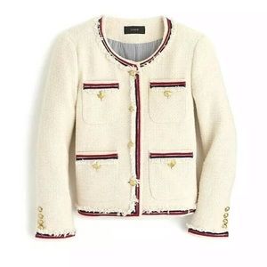 J CREW FRINGY TWEED JACKET - SIZE 2